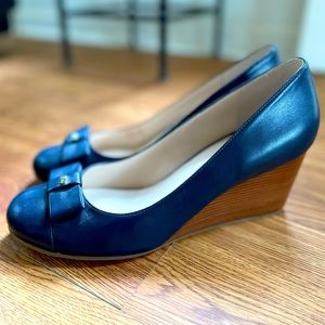 Cole Haan navy blue wedges